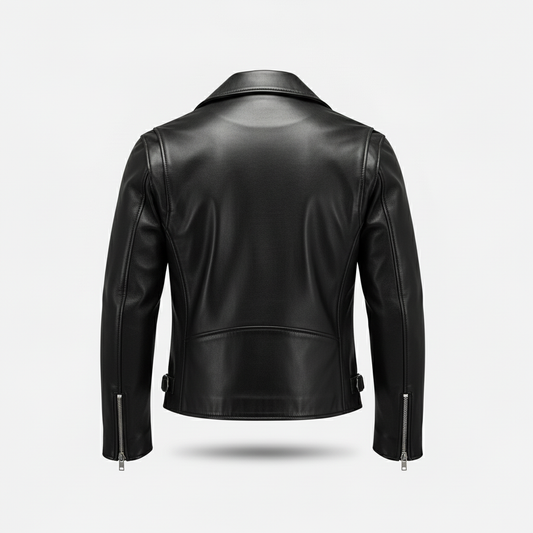 Stylemere Herren Lederjacke Café Racer | Echte Leder Bikerjacke Vintage Schließen