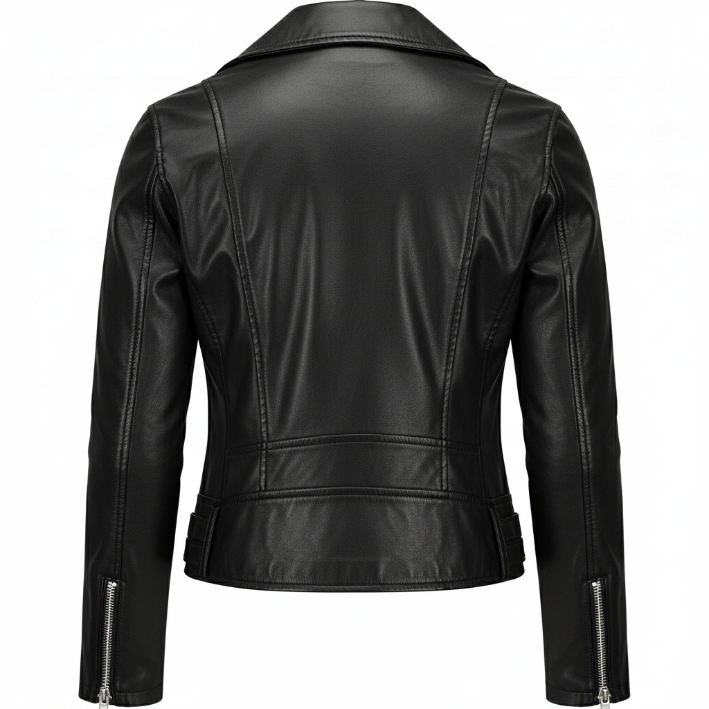 Stylemere Damen Bikerjacke aus Echtleder | Kurze Lederjacke im Cropped-Stil Schließen