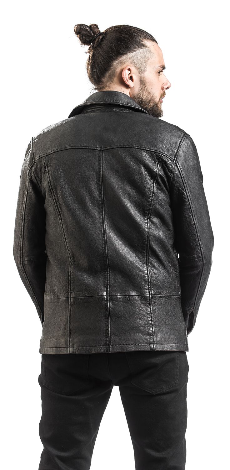 Stylemere Herren Lederjacke – Schwarz, weiches Echtleder