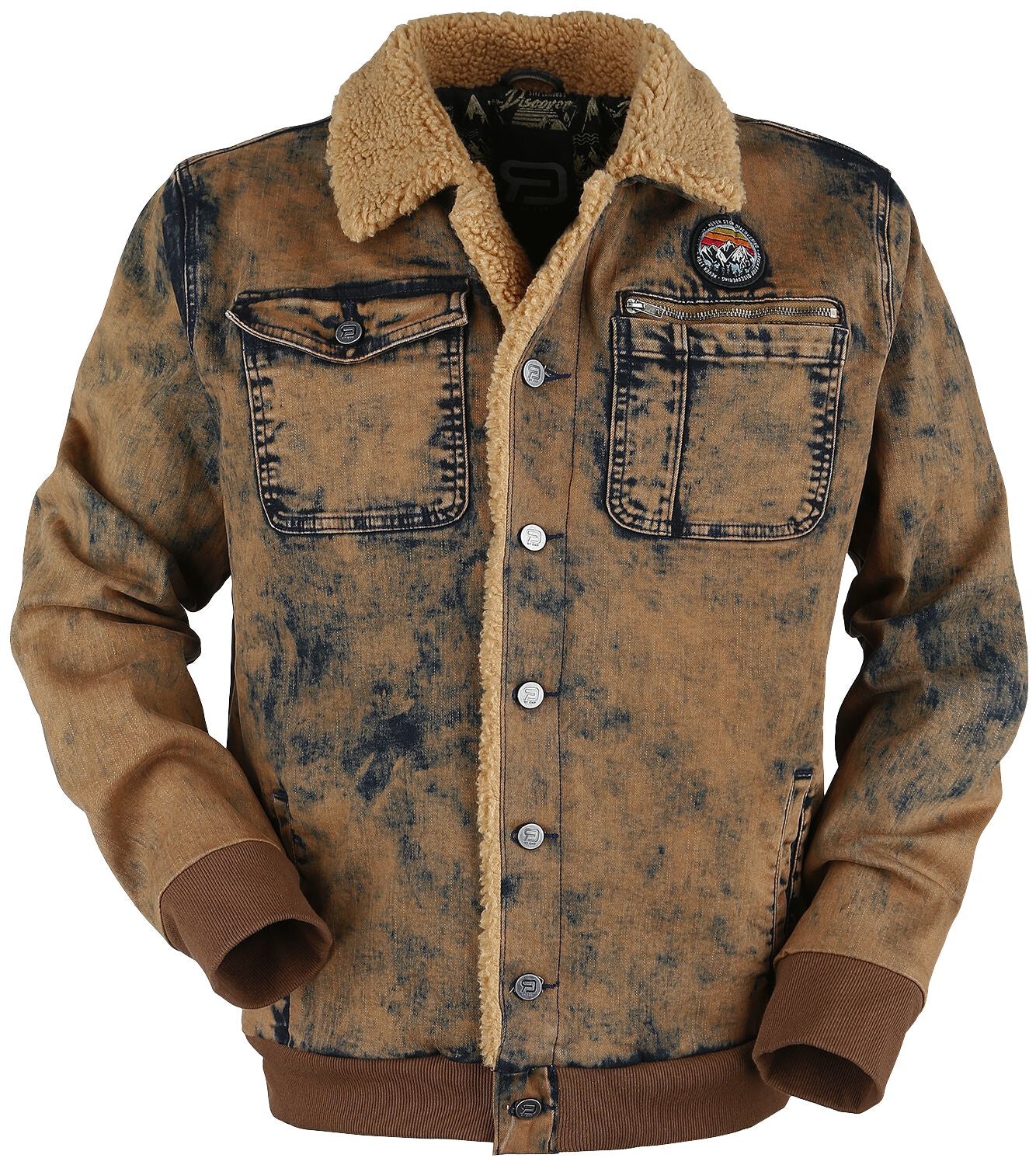 Stylemere Herren Übergangsjacke im Aviator-Look – Braun, Teddyfutter