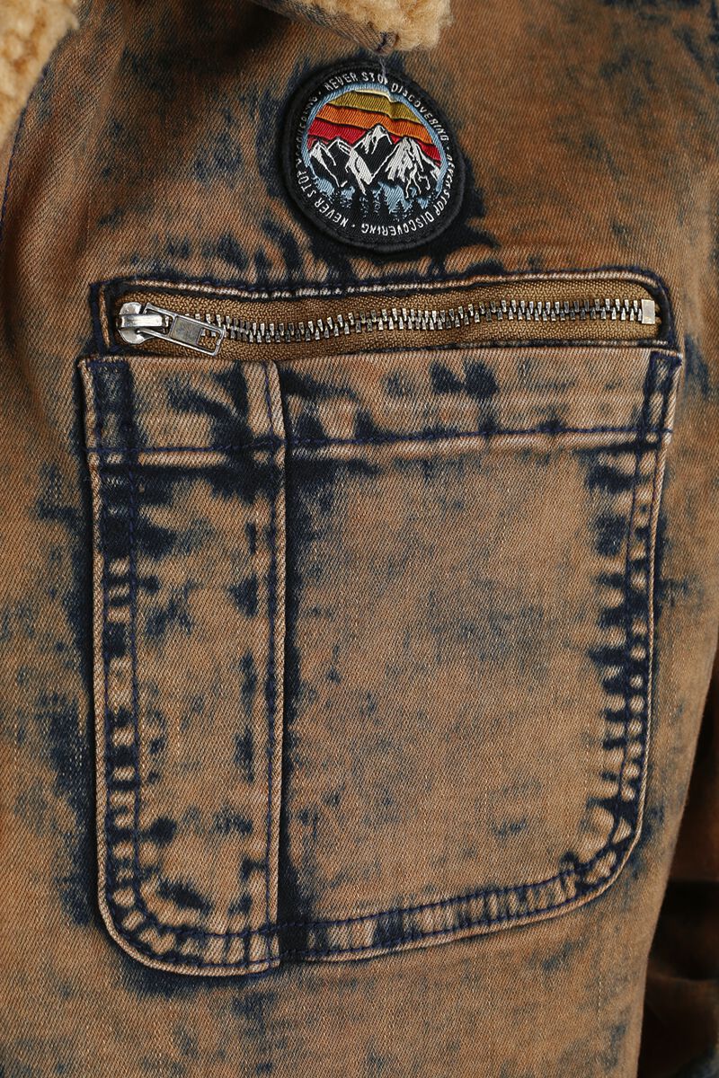 Stylemere Herren Übergangsjacke im Aviator-Look – Braun, Teddyfutter