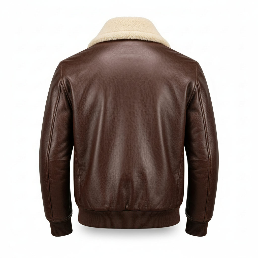 Stylemere Fliegerjacke aus Echtem Leder für Herren | Aviator Jacke Vintage Schließen