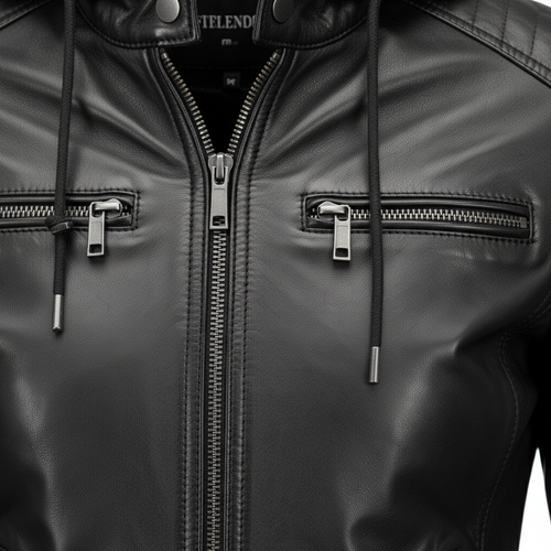 Stylemere 2-in-1 Lederjacke für Damen mit Abnehmbarer Kapuze | Bikerjacke Schließen