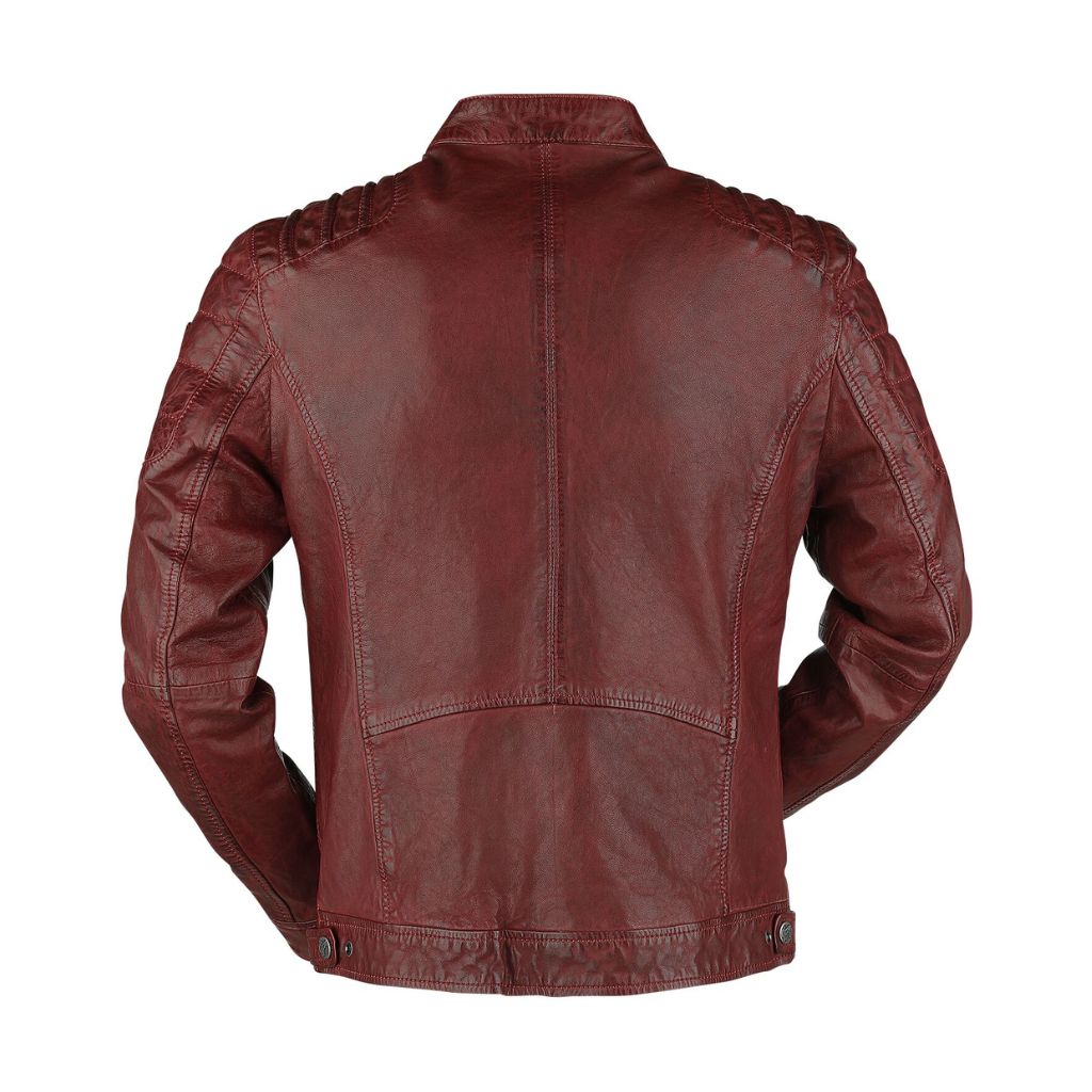 Stylemere Herren Vintage Lederjacke aus weichem Echtleder – Rot, Slim Fit