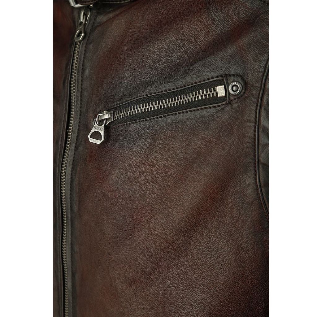 Herren Vintage Biker-Lederjacke aus weichem Echtleder – Rötlichbraun, Regular Fit